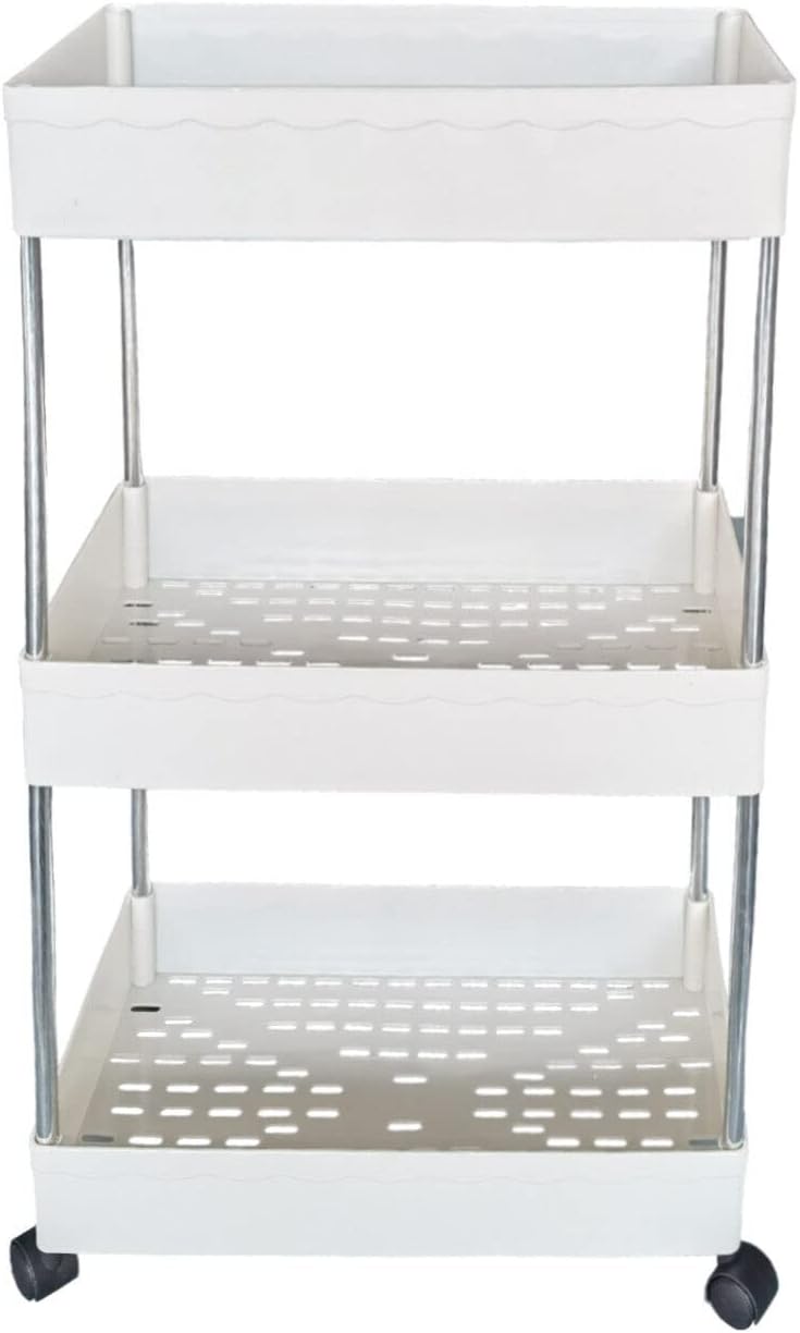 3 Tier Rolling Trolley Storage Organizer Cart Utility Shelf Rack