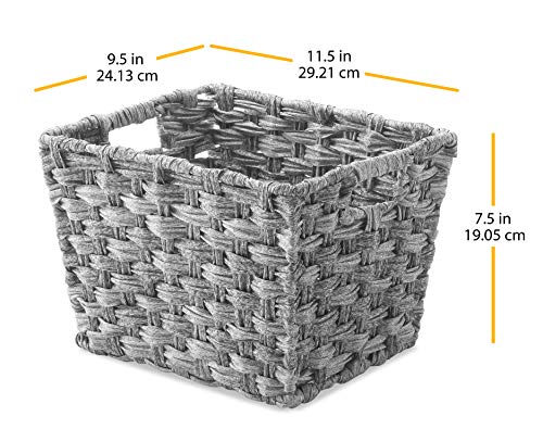 Cesto organizador tejido Whitmor mediano compacto gris miniatura 2