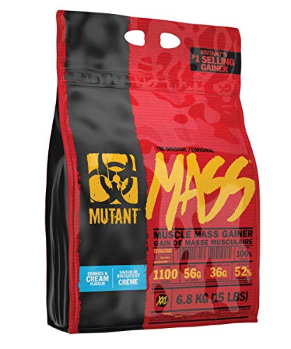 MUTANT MASS Weight Gainer Protein Powder with a Whey Isolate, Concentrate, and Casein Protein Blend, High-Calorie Shake 6.8 kg – Cookies and Cream