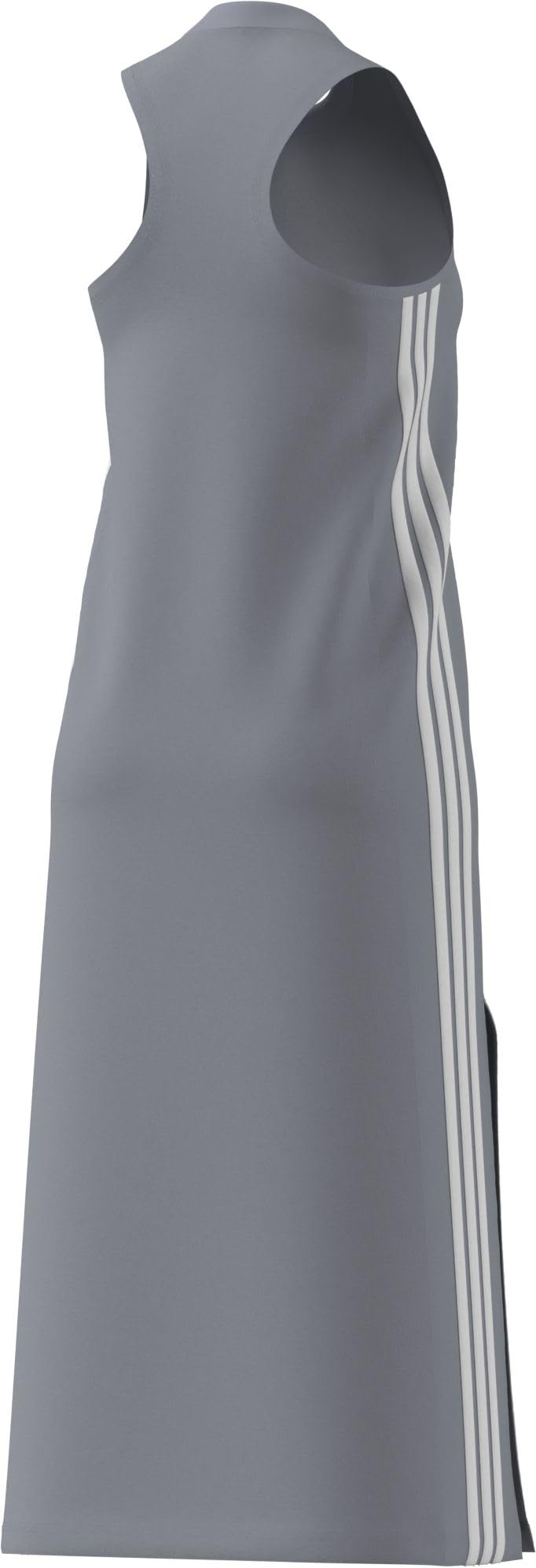 adidas dames ESSENTIALS 3-STRIPES LONG RACERBACK DRESS, halo silver/white, S