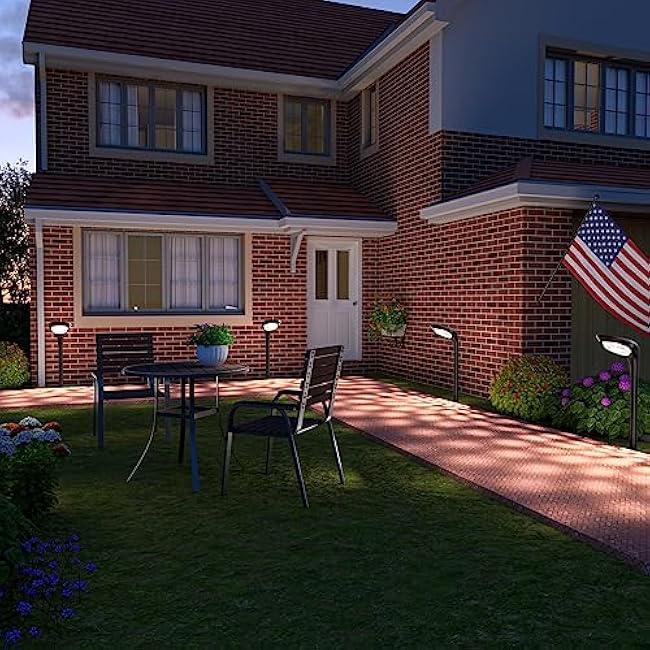 JSOT Solar Pathway Lights 4 Pack Cool Light & Warm Light