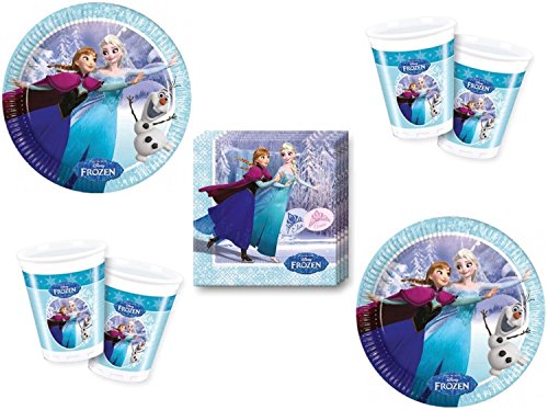 Preisvergleich Produktbild Eiskönigin Ice Skating Party Deko Set (52 teilig - 16 Kinder)