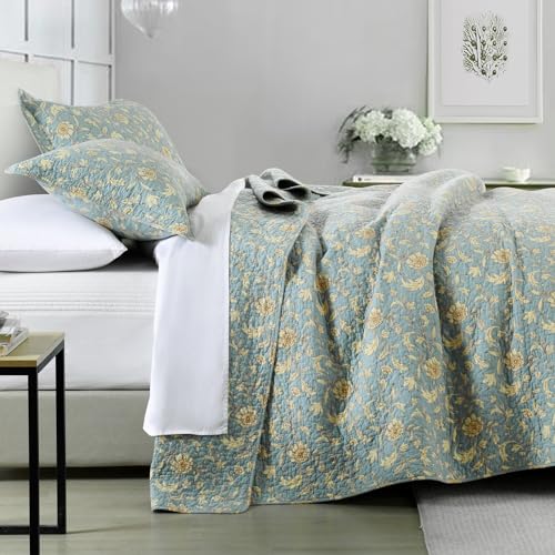 Juego de ropa de cama reversible de 3 piezas Finlonte de algodón floral 4