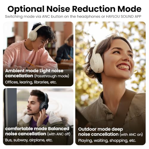 Image of HAYLOU S30 Pro ANC Wireless Headphones, Bluetooth 5.4, 80H Over Ear Headset