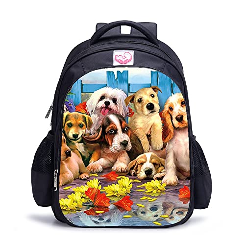 Sac à dos imprimé 3D avec grand compartiment ergonomique 16 pouces pour chien