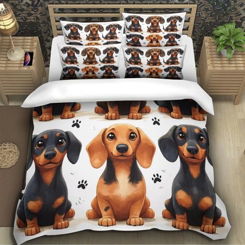 Housse de couette teckel idée cadeau originale lit enfant - 5