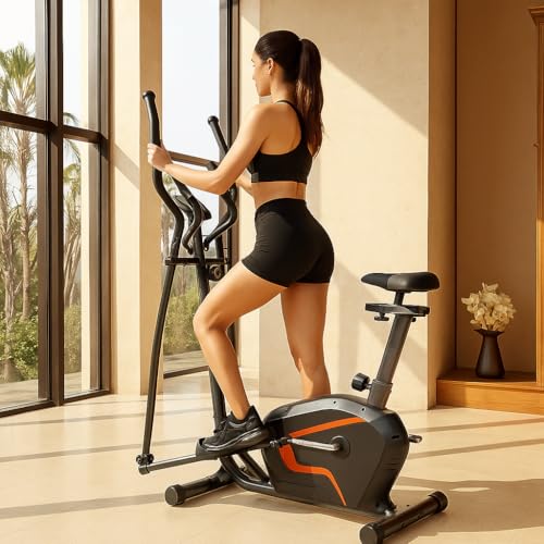Image of Kobo Elliptical Cross Trainer for Home with 6 Kg Flywheel | Full Body Cardio Workout Machine | Adjustable Resistance | LCD Display | Max User Weight 130 Kg