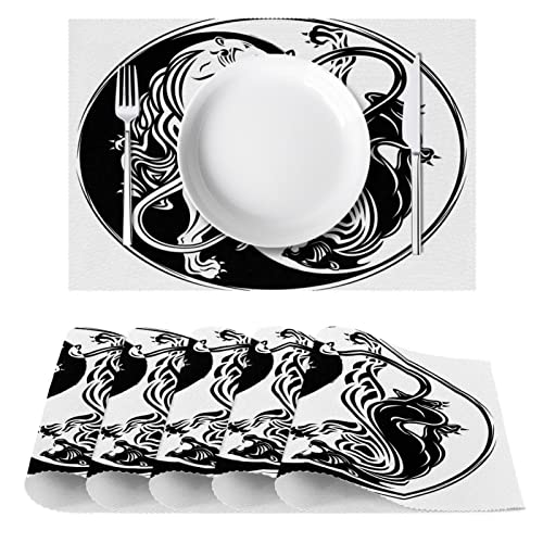 Sets de table de qualité supérieure tigre noir et blanc Yin Yang