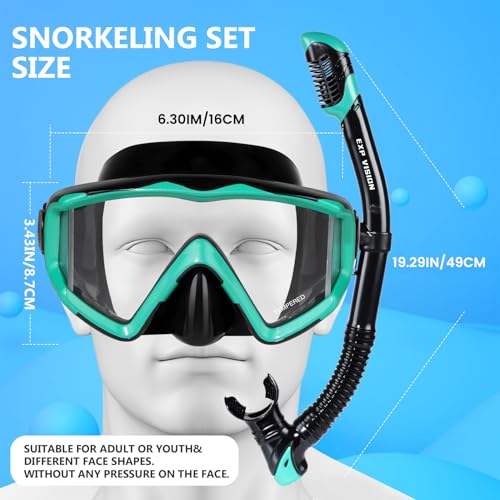 Image of Adult Pano 3 Scuba Diving Mask, Tempered Glass Snorkel Mask Anti-Fog Swim Mask No Leakage Swim Goggles with Nose Cover Snorkeling Gear for Snorkeling, Freediving, Swimming