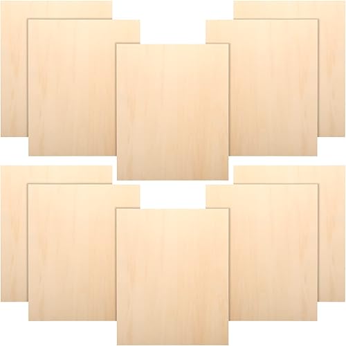 Miniatura 8 de Jetec 10 hojas de madera de tilo de 1/16 x 10 x 12 pulgadas, hojas de madera sin terminar de tilo en blanco, piezas de madera delgadas para