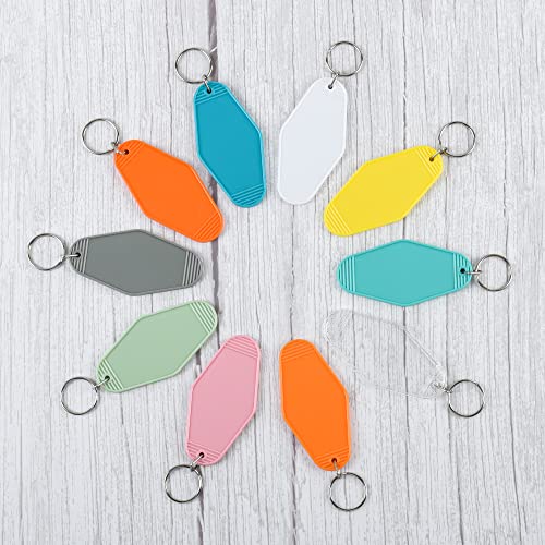 40Pcs Vintage Motel Keychains 20 Colors Retro Hotel Keychain Blanks Heat Transfer Ornaments For Sublimation Vinyl Diy Crafting Keychain Luggage Tag Label Making Xmas Tree Hanging #TOP2