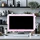 Kingshion Computer-Monitorabdeckung, niedlich, 81,3 - 96,5 cm, mit niedlicher elastischer Stifttasche, Schleife, TV-LCD-Bildschirm, Dekoration, Staubschutz, Spitzenstoff, Rosa