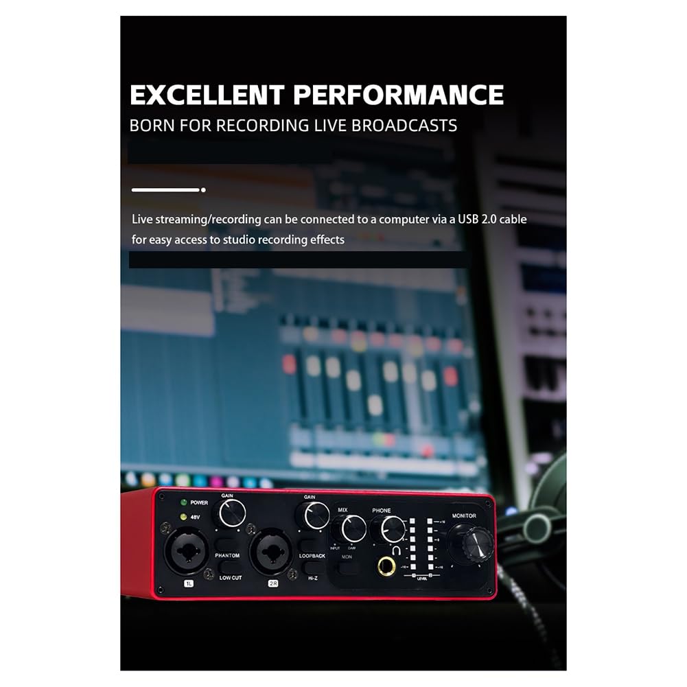 Interface Audio Professionnelle de Carte Son pour Les Podcasts de Streaming de Studio en Direct