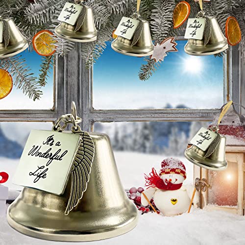 Christmas Decorations Christmas Ornaments Its A Wonderful Life Bell Christmas Gifts Angel Wings Bells Ornaments Christmas Tree Decorations With Gold Ribbon Perfect Annual Christmas Decor Red Gifts Box #TOP6