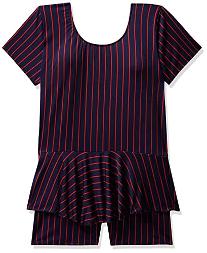 Image of I-SWIM LADIES COSTUME IS-103 NAVY /RED LINES SIZE 2XL WITH GOGGLES SILICON JOINTLESS WITH BOX SKY