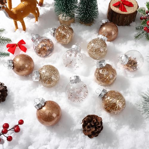 Garvee 30 Pcs Christmas Ball Ornaments, 2.36 Inch/6 Cm Shatterproof Christmas Tree Balls for Holiday Wedding Party Decoration, Gold