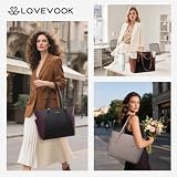 LOVEVOOK Duża torebka damska, skóra PU, torba robocza, torba na laptopa