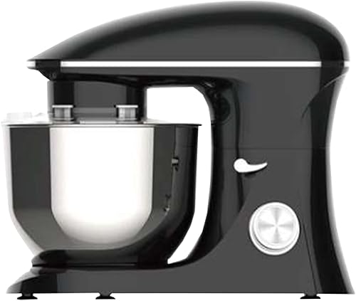 Aucma SM-1560 Batidora de pie, color negro 110 V50-60 Hz 1100 W cuenco de acero inoxidable de 5.5 L con doble mango carcasa ABS resistente, pies