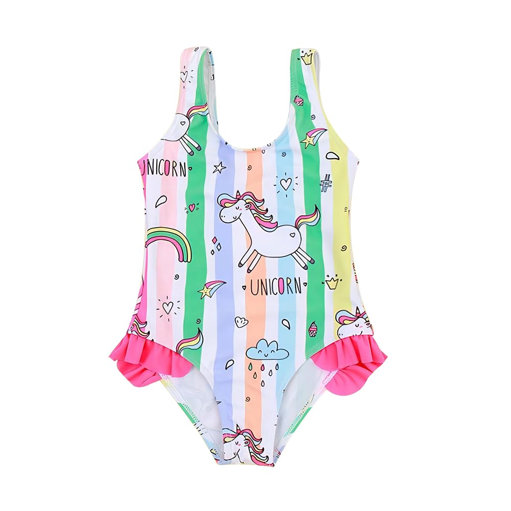 Copbopwn Bañador Unicornio para Niñas, Traje de baño de una Pieza Bañador ElásticoBañador Bañador Bañador Niños Protección UV Bañadores Niños Bañador Niñas Vacaciones Playa