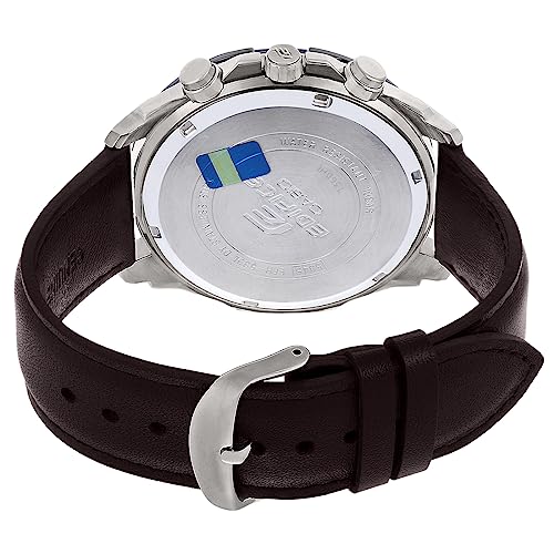 Image of Casio EDifice EFR-539L-5AVUDF Brown Analog Dial Brown Leather Band Men's Watch Chronograph 100M Water Resistant EX194