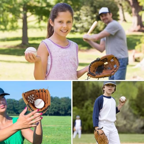 Lunaanda 4 PCs Soft Baseball, Soft Übung Baseballs, Softball -Trainingsball, genähte T -Ball, Rounders Bälle, weiches Leder für Erwachsene Jugendtraining professionelle Baseballspiele