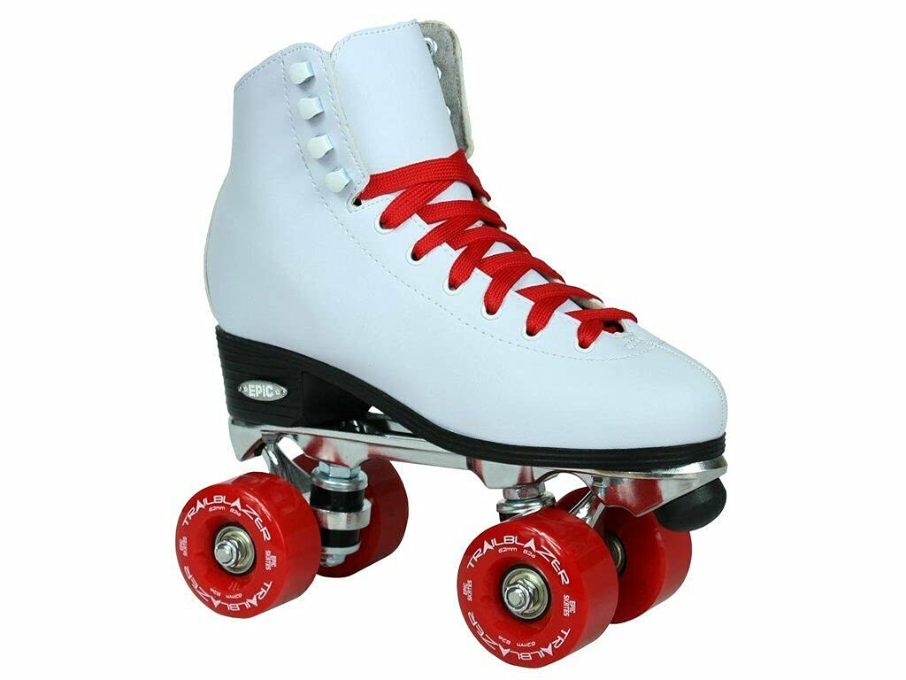 Epic Classic White/Red High-Top Quad Roller Skate 6pc. Bundle (Ladies 10)
