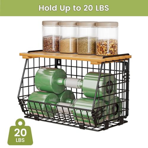 Wire Fruit Basket for Kitchen Storage: Hanging and Counter Basket for Vegetable Produce - Potato and Onion Storage for Pantry 3 Pack