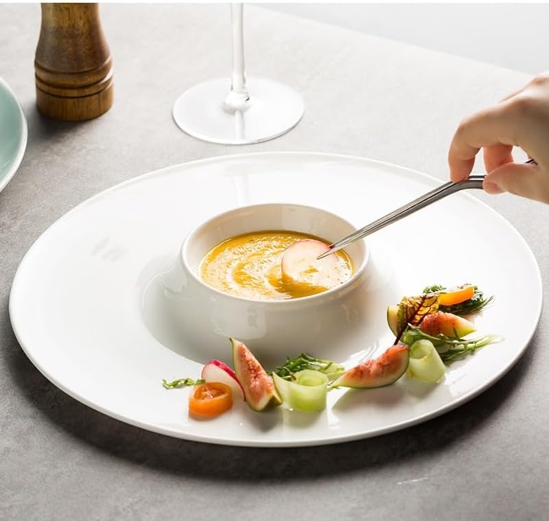 Dessert Plates Ceramic Plate Pasta Steak Plate Sushi Plate Creative Restaurant Round Tableware Snack Dessert Plate Dessert Plate