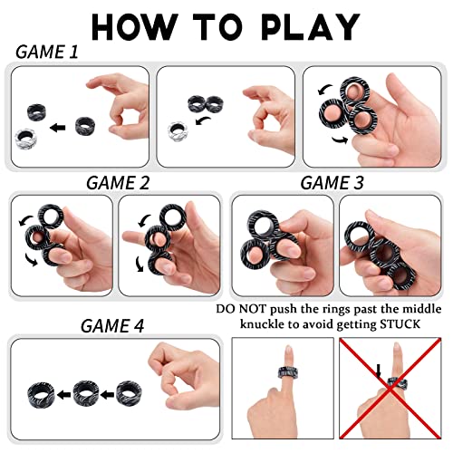 6Pcs Magnetic Rings Fidget Toys For Teens, Adults&Kids|Fidget Pack Under 10 Dollars|Adhd Fidget Toy Pack For Anxiety Relief,Coolest Gifts For Teen Boys,Birthday Gifts For 8 9 10 11+ Year Old Boy&Girl #TOP3
