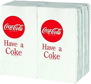 Tablecraft CC380 Coca-Cola Logo Printed Napkins, Full, Red
