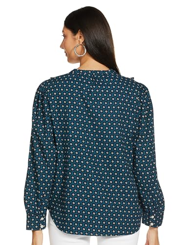Image of Marks & Spencer Womens Printed Cotton V-Neck Regular Fit Top