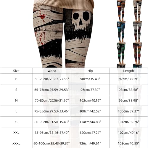 FAEXUM Womens Halloween Leggings Stretch Cute Graphic High Waist Yoga Pants - image 4