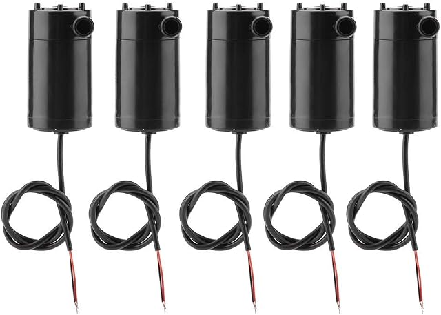 DollaTek Mini Water Pump, Motor Pump Water Pumps DC 3V 5V Micro Submersible Mini Water Pump or Fish Tank Fountain Aquarium, Micro Motor Pump Water Pumps - 5Pcs