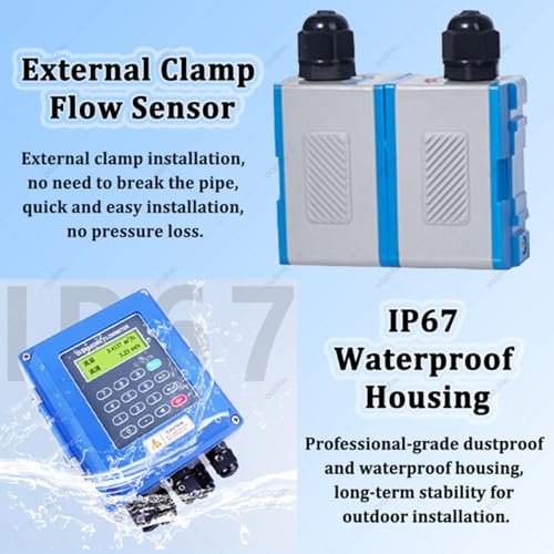 Medidor de flujo ultrasónico portátil con sensor de temperatura 6