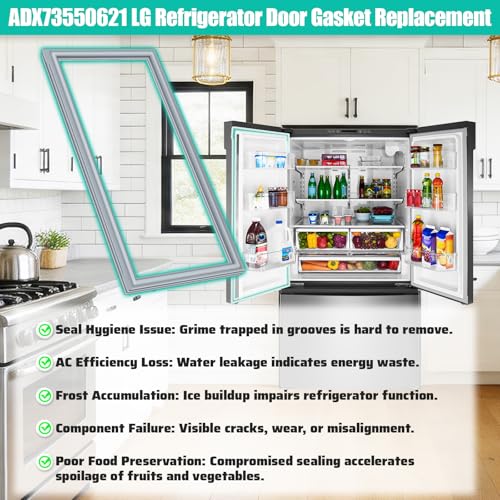 Upgraded ADX73550621 Refrigerator Door Gasket Compatible with LG Refrigerator Seal Replacement ADX72930421 ADX72930401 Door Seal for LFX28968ST LFX25974ST LFX28978ST Fridge Door Gasket Left Side-Gray by Luckman - Image 6
