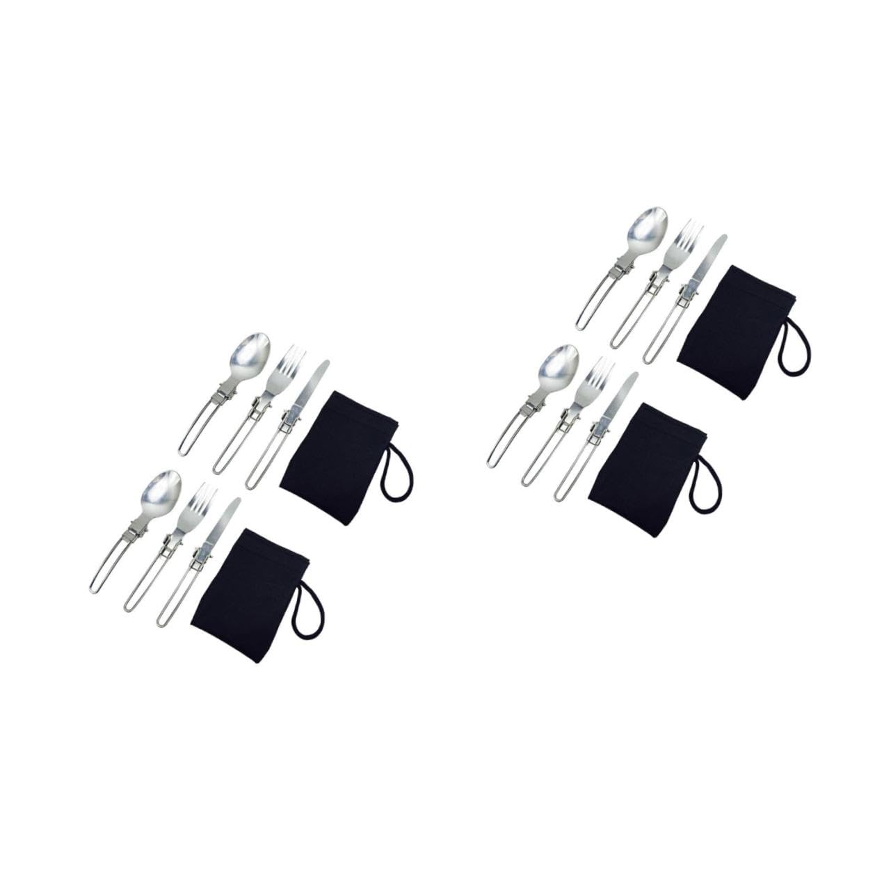 Toyvian 4 Set posate pieghevoli cucchiai in acciaio inossidabile posate in acciaio inossidabile singole forchette pieghevoli di stoviglie Silver