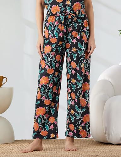 Image of Amazon Brand - Myx Women Cotton Shirt and Relaxed Pajama Set | Night Suit Set (Available in Plus Sizes)
