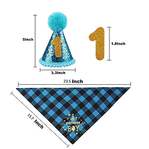 Dog Birthday Party Set, Dog Birthday Bandana Triangle Scarf with Cute Dog Birthday Number Hat Dog Birthday Banner for… - Image 3