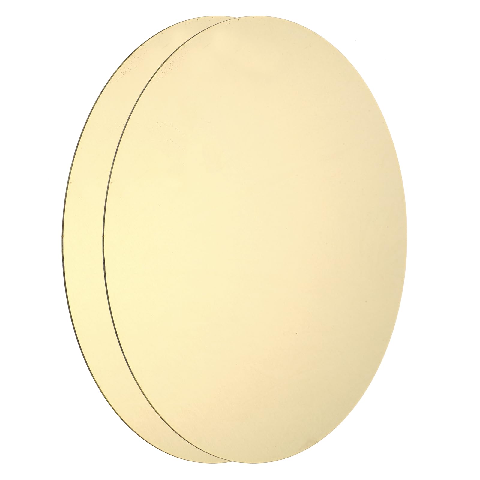 sourcing map Lot de 2 plaques rondes en laiton de 150 mm de diamètre, feuilles de cuivre pur de 0,5 mm H62 pour travaux manuels, bricolage, réparations électriques, utilisation industrielle, estampage