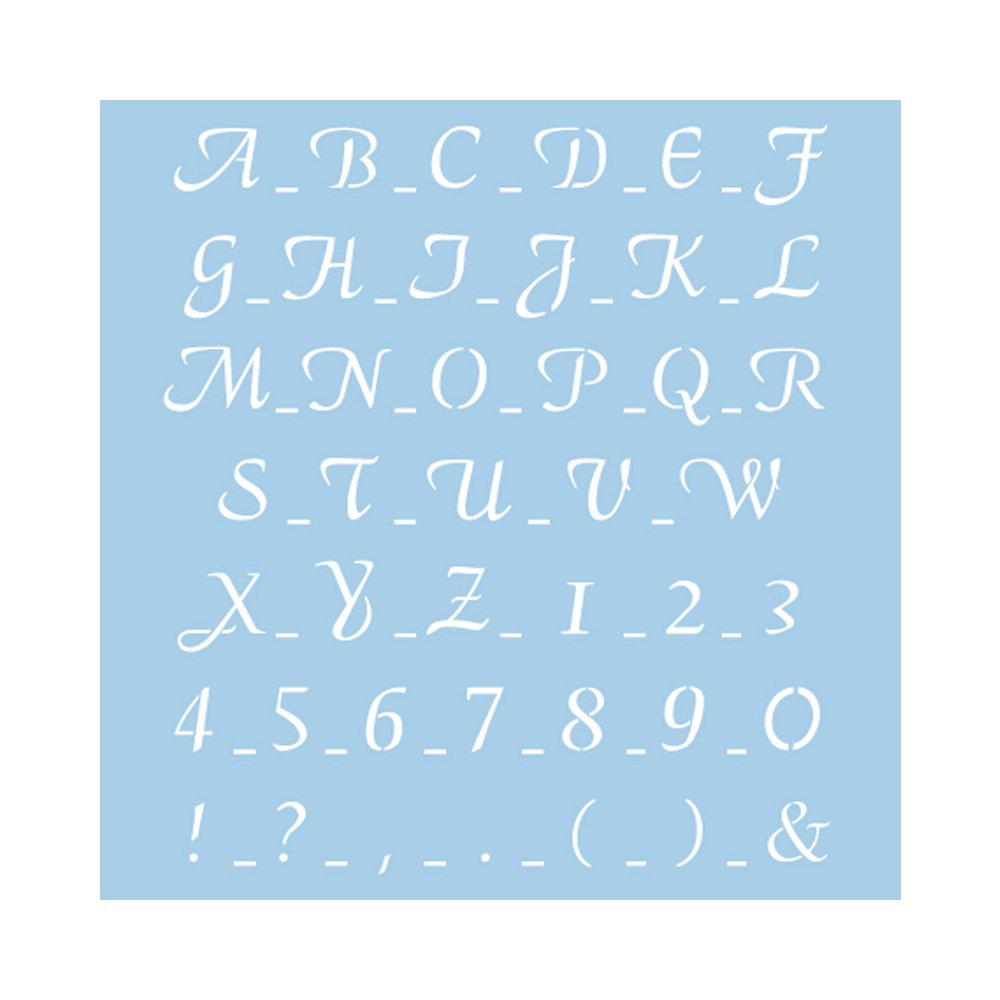 RAYHER Stencil Classical Scripture 2 Tab Bag, Plastic, Multi-Colour, 30 x 30 cm