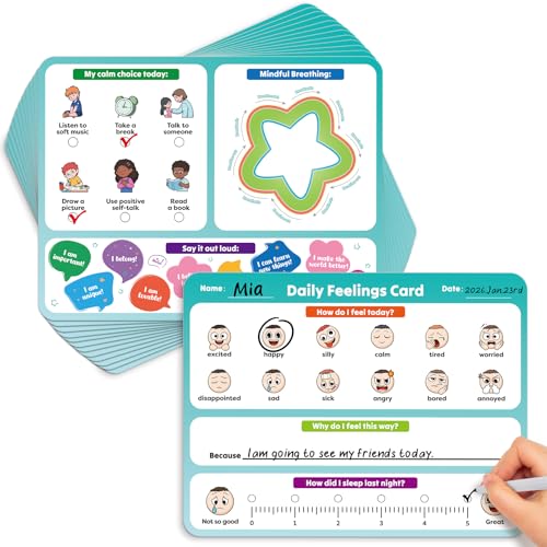 Aizweb Big Feelings Deck-12 Pack 9x12 Dry Erase Emotions Flash Cards with Coping Skills Feelings Chart for Kids Autism & ABA Tools Calm Down Corner Supplies for Preschool Kindergarten Classroom
