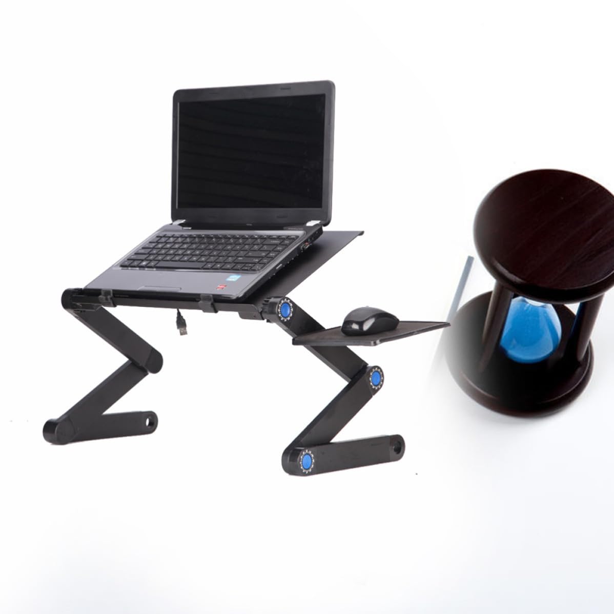 Sosoport Metallo Supporto Nero Regolabile Laptop in Pieghevole