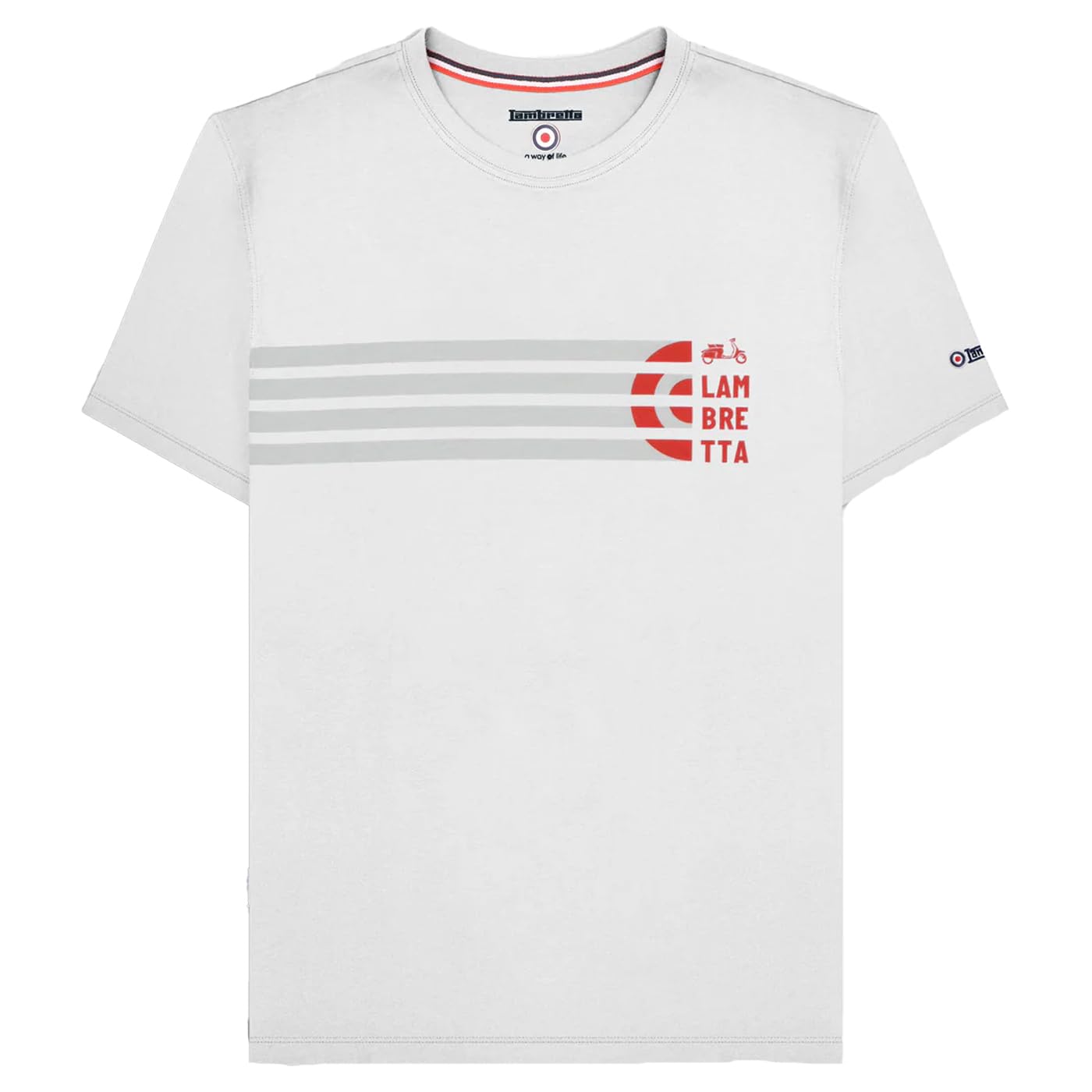 Lambretta (2Xl, White) Mens Scooter Stripe Short Sleeve T-Shirt