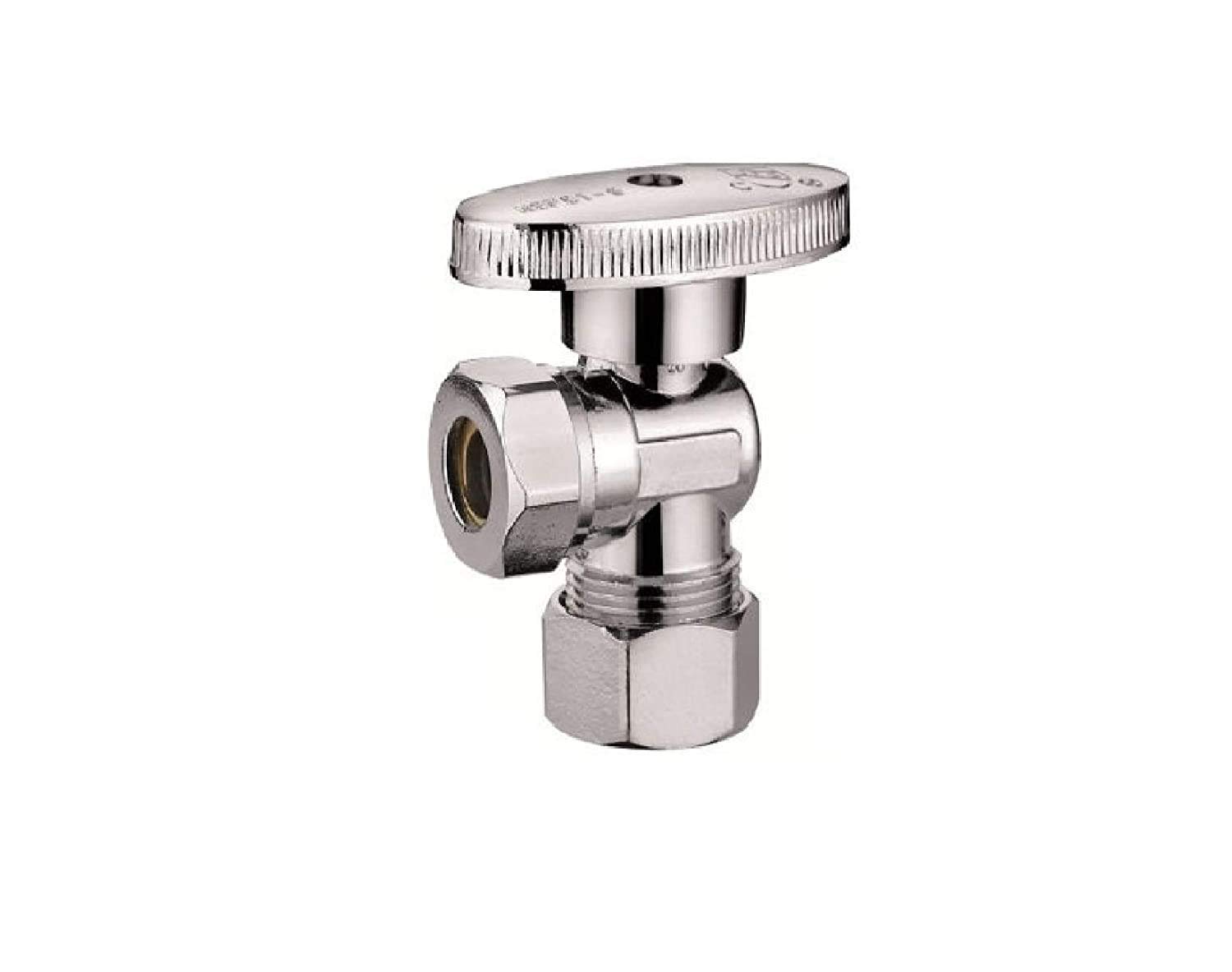 Minimprover Bleifreies Messing 1/2 Zoll FIP x 3/8 Zoll OD Kompression Vierteldrehung gerade Wasserwinkel Absperrventil Abschaltung 2 Stück