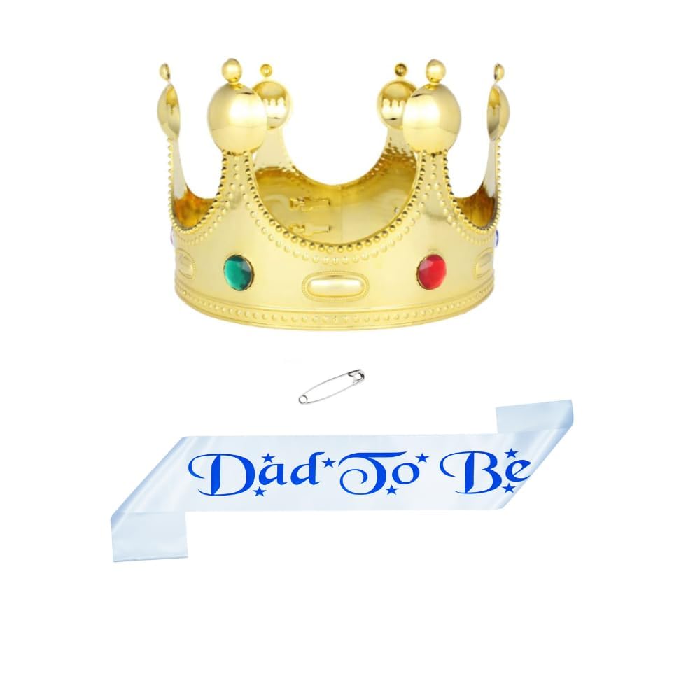 TrendyTrolley Royal Glamor Tiara Set – Pink Sash Crown & Rhinsotne Jewel Combo for Trendy Moms | Baby Shower Combo Set