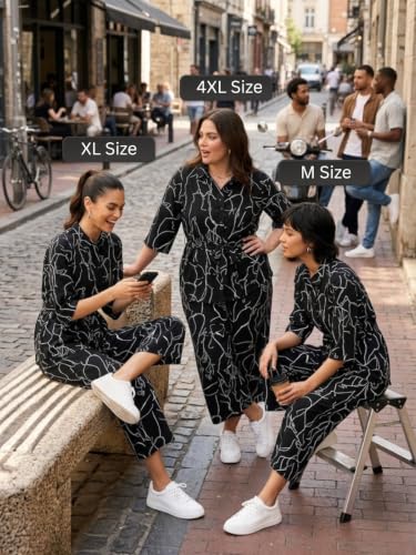Image of Leriya Fashion Women's Rayon Co Ord Set For Women Stylish Abstract Printed | Regular Fit Shirt Top & Wide Leg Pants | Stylish Casual, Party & Vacation Wear Two Piece Outfit