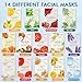 KONEUK 14 Pack Sheet Face Masks Skincare, Hydrating Face Masks Suitable for Dry Skin, Bulk Facial Mask Set for Women Skin Care, Face Mask Gifts Set for Face Spa