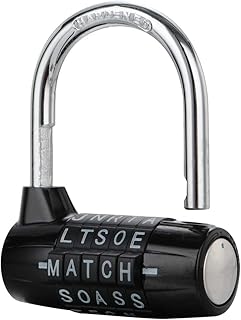 JJ PRIME - 5 Letters Combination Padlock | Outdoor Padlock Weatherproof | Code Padlock Combination | Heavy Duty Padlock for Gym Locker, Gate, Fence, School, Toolbox, Hasp (Black, 8mm)