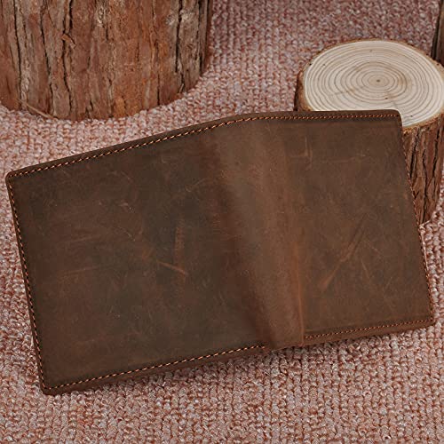 Hrs Genuine Leather Wallets For Men, Handmade Vintage Italian Distressed Slim Bifold Men's Wallet With Rfid Blocking #TOP7