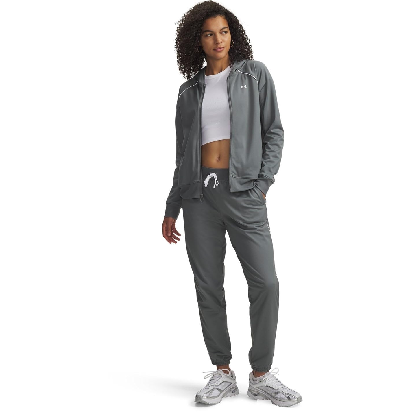 Under Armour Women's Clay Green/White Rival Tracksuit 12